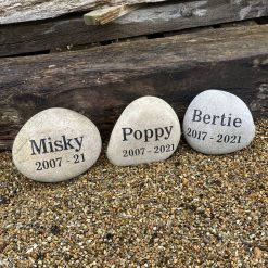 Large pet memorial cobble stone